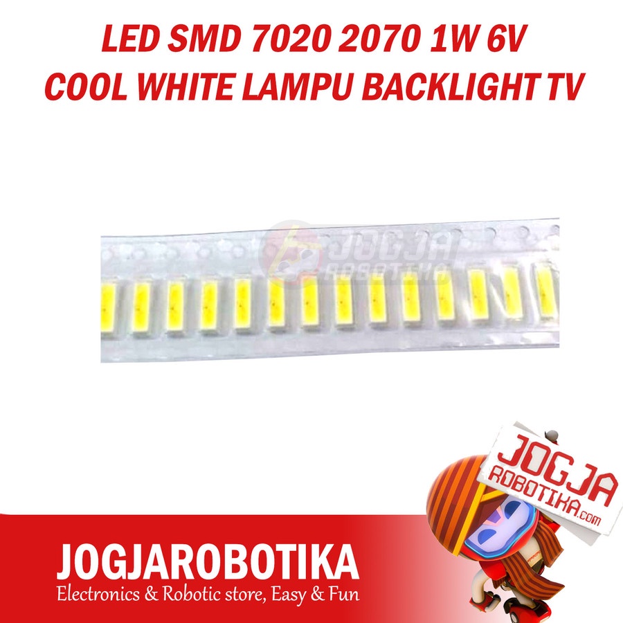 LED SMD 7020 2070 1W 6V COOL WHITE LAMPU BACKLIGHT TV