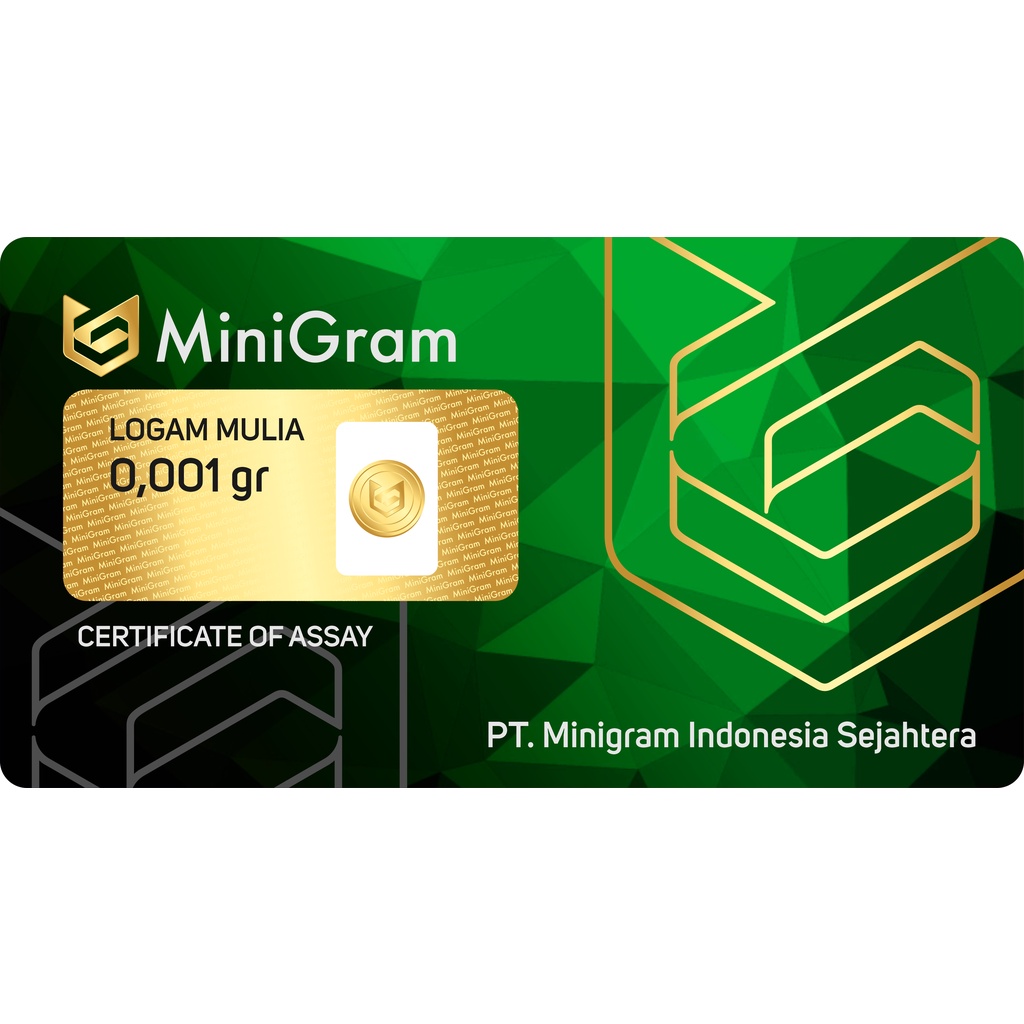 Minigram 0.001 Gram Emas Batangan Bersertifikat Murni 24 Karat