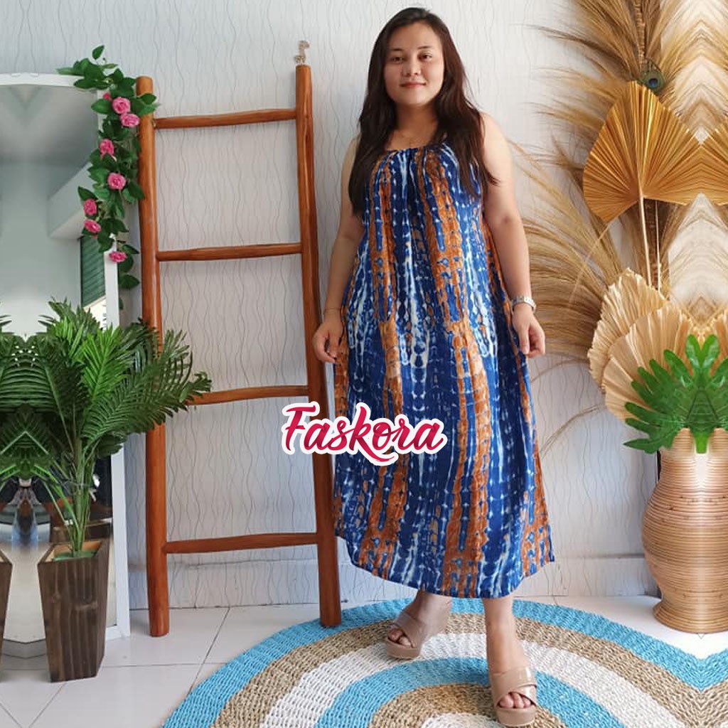 Dress Tanpa Lengan Wanita Casual Dress Bambu / Long Dress Tanpa Lengan Murah