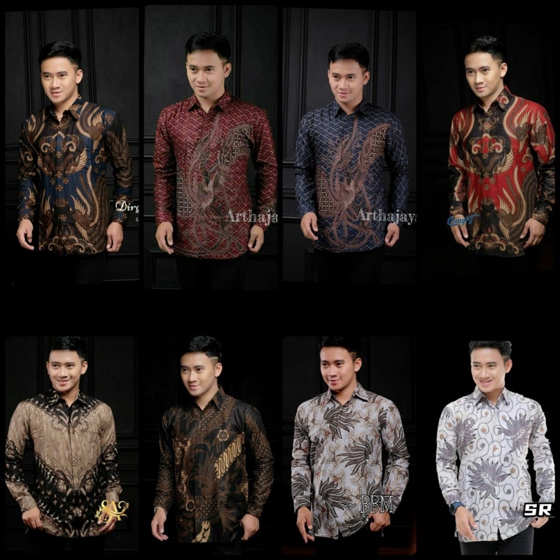 Atasan Batik Pria Lengan Panjang Kenongo Hem Padi Pekalongan M L XL