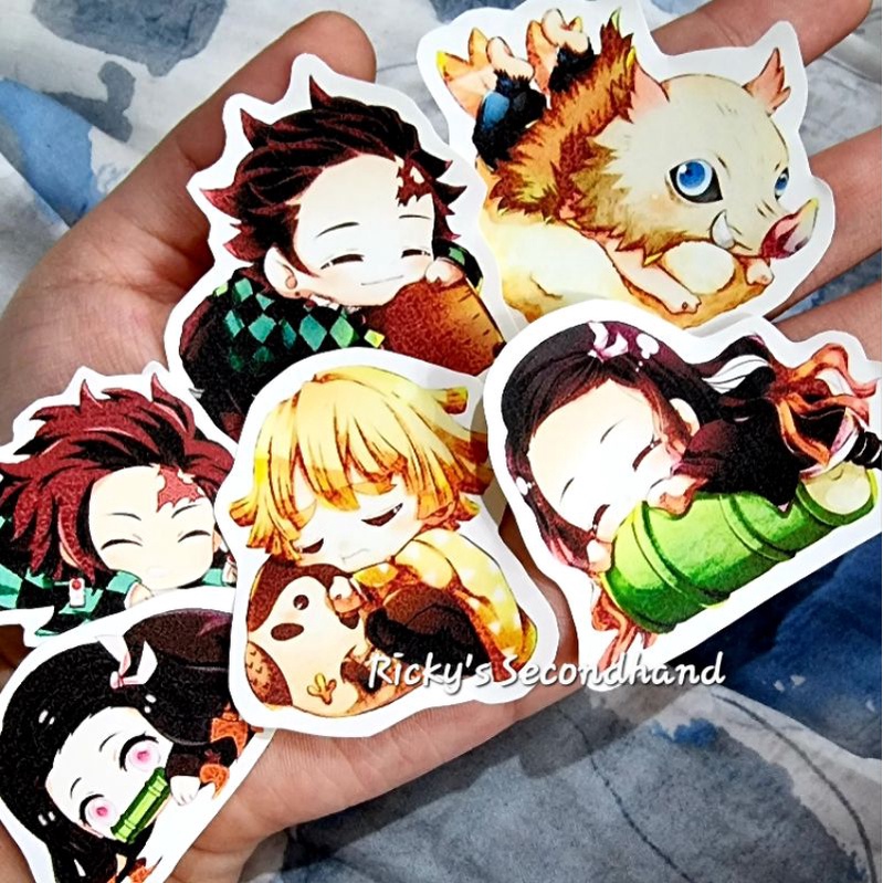 

6pcs Demon Slayer sticker Waterproof Anti Air bobo sleep tidur lucu stiker KNY Kimetsu no Yaiba anime Tanjiro Nezuko Zenitsu Inosuke