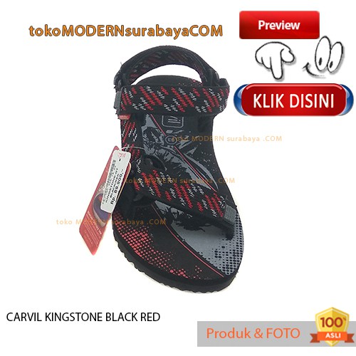 CARVIL KINGSTONE BLACK RED sandal anak sandal gunung flip flop