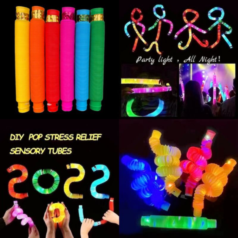 MAINAN PIPA LED POP PIPES FIDGES TUBES SENSORY TOYS