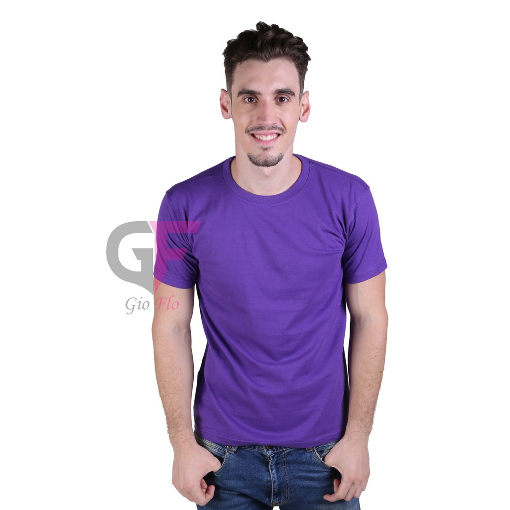 GIOFLO Pakaian Pria Tshirt Terbaru Pria Kasual Ungu Muda / PLS 156