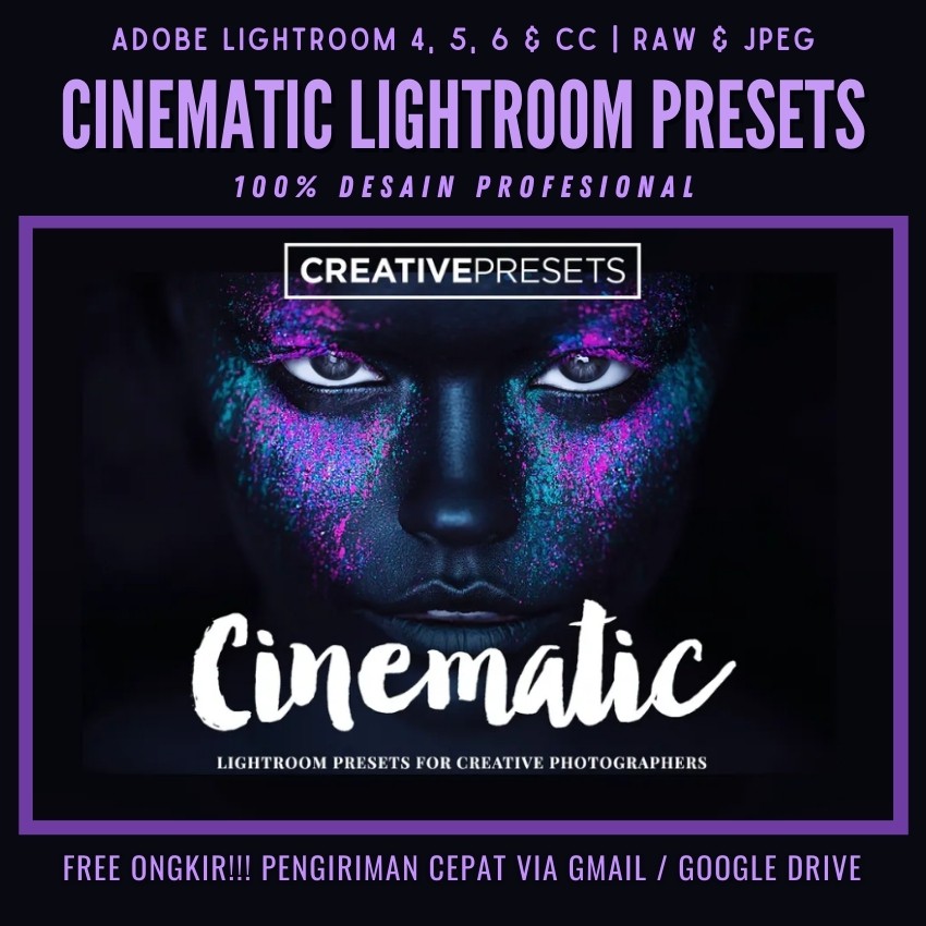 Cinematic Lightroom Presets set contains high quality - Adobe Lightroom 4, 5, 6 & CC  RAW & Jpeg