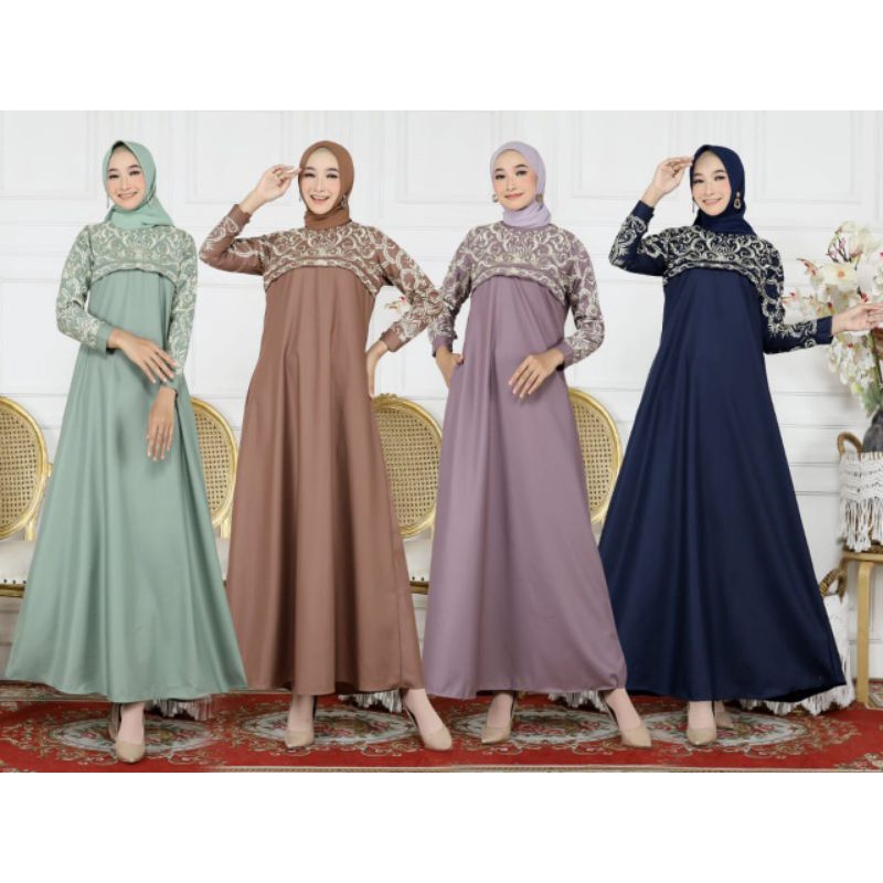 WILI MUSLIM / GAMIS HAJRAH ZAHRA DRESS MUSLIM WANITA PREMIUM TERBARU 2022 / BAHAN KATUN MADINA TOYOB