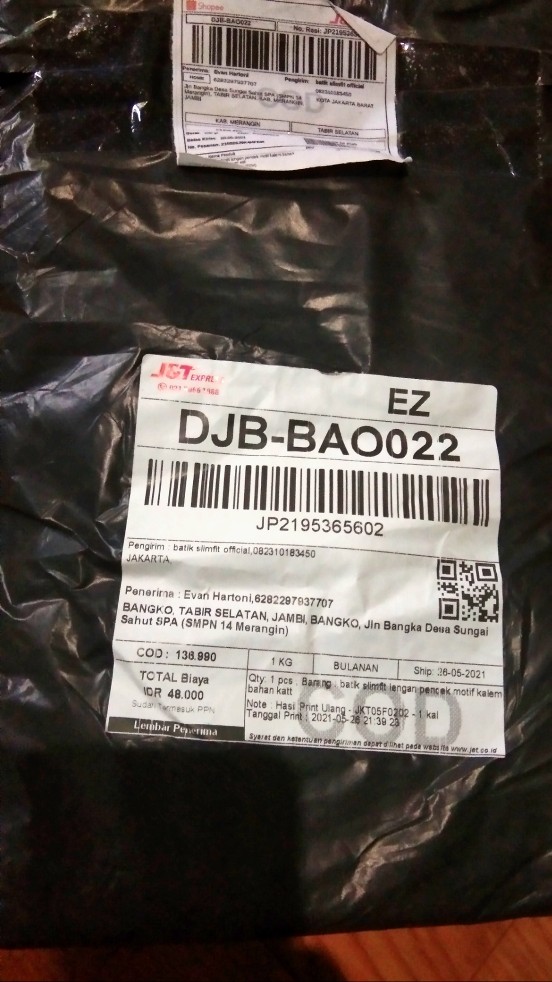 Batik Slimfit Lengan Pendek Motif Kalem Bahan Kattun Premium Asli