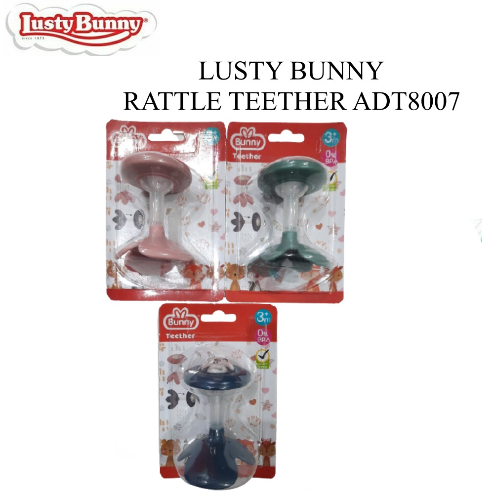 TEET84 LUSTY BUNNY RATTLE TEETHER ADT8007