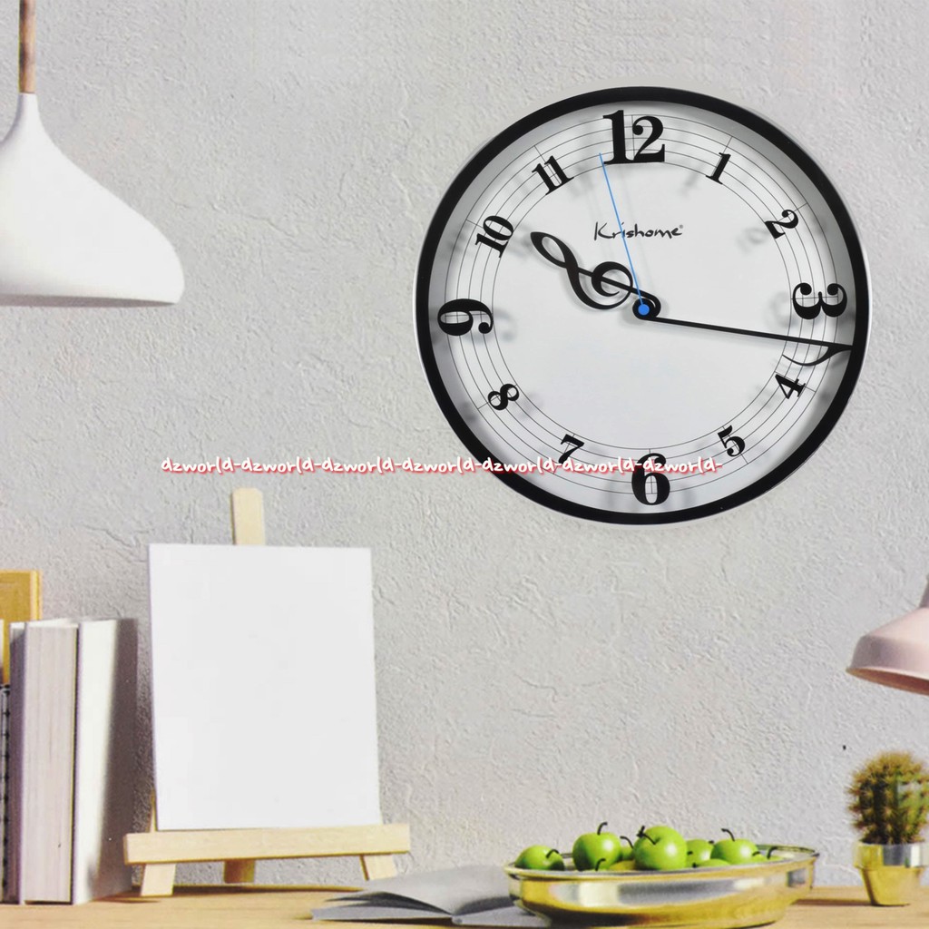 Krishome Wall Clock Musical Note Music 30cm Jam Dinding Tangga Nada Musik Kris Home