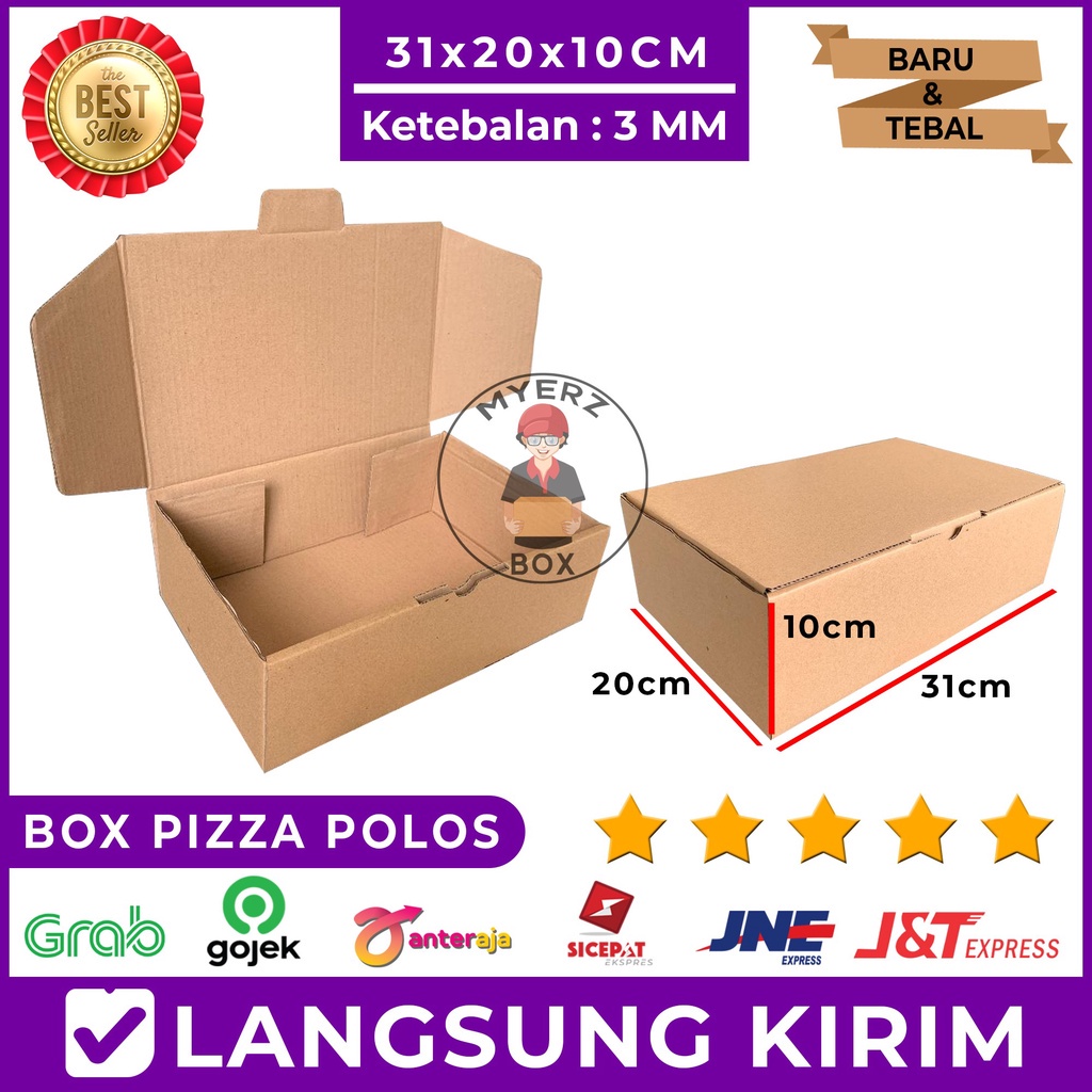 

Kardus Die Cut Pizza Polos 31X20X10 Cm Single Wall, Tebal 3 MM