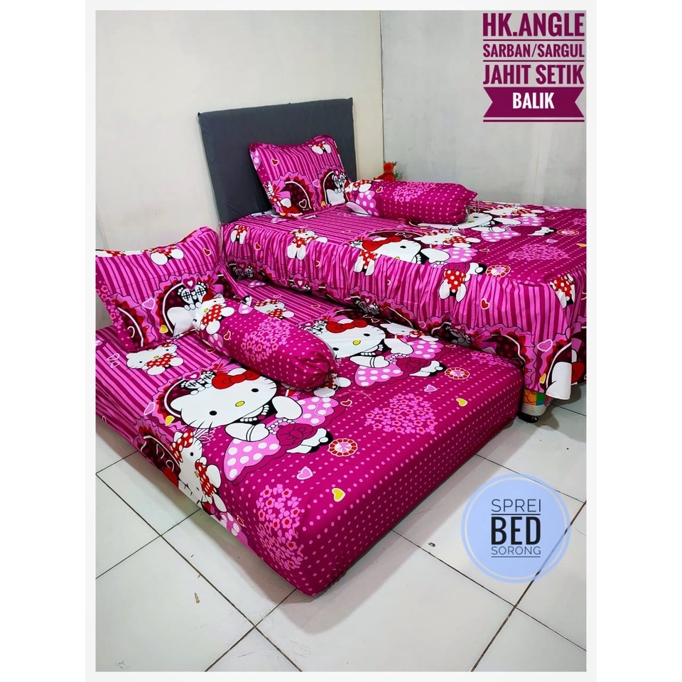 Sprei Sorong Karakter Hello Kitty Sorong Hello Kitty Murah No. 3 Double Size 120x200 - HK Birthday