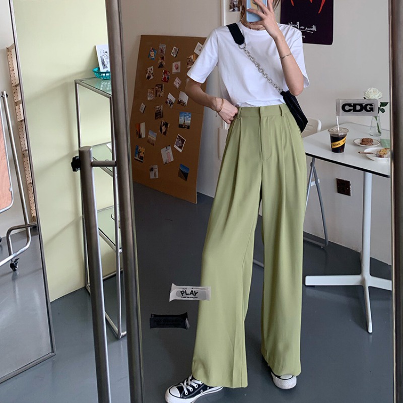 Celana Kulot Wanita Loose Highwaist Korean Style Celana Panjang Hitam Terbaru Boyfriend Pants Kekinian