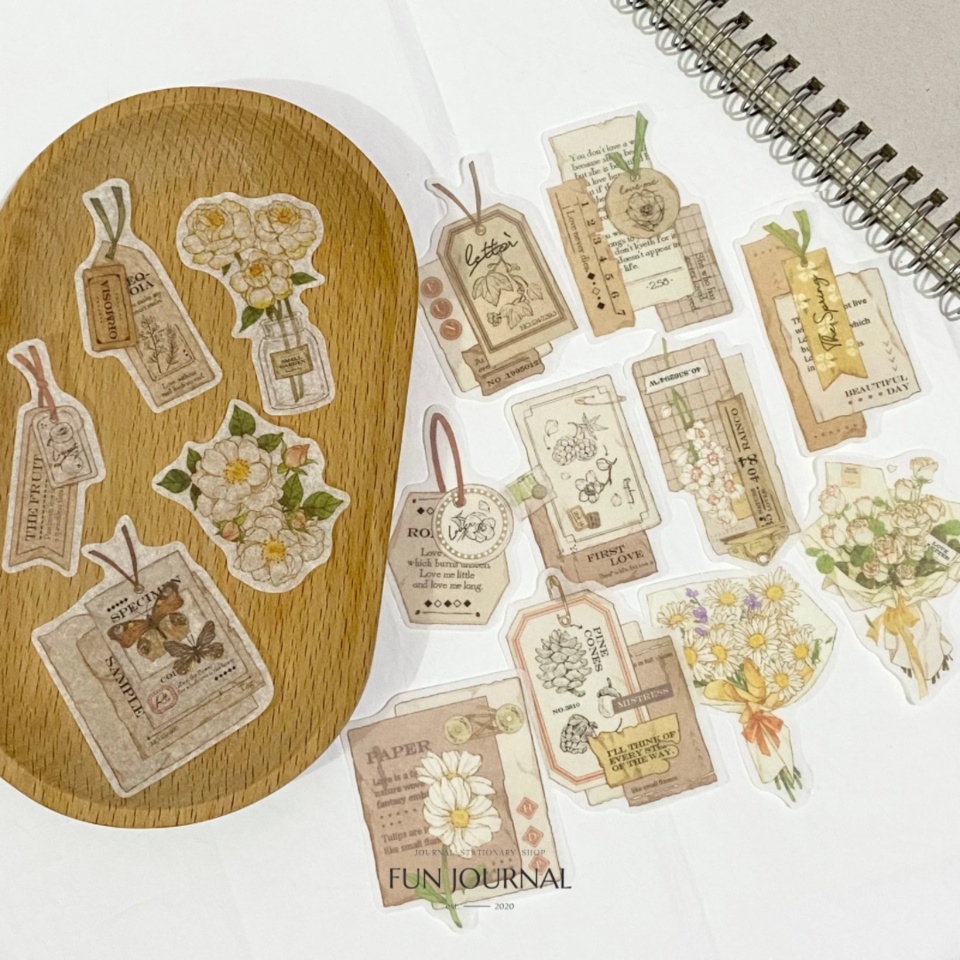 

EPHEMERA FLOWER WASHI STICKER STIKER FLAKES PACK UNTUK JURNAL JOURNAL PLANNING BUJO SCRAPBOOK DIY