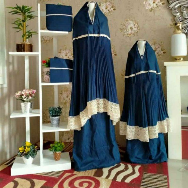 MUKENA PLISKET COUPLE IBU DAN ANAK