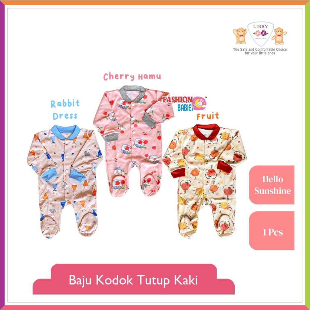 LIBBY SLEEPSUIT MOTIF TERBARU | JUMPER PANJANG BUKA KAKI | BAJU KODOK LIBBY BABY NEWBORN ❤ FASHIONBABIES ❤