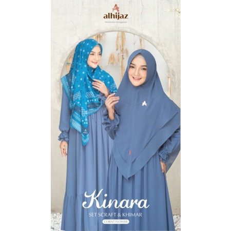 Kinara set corn flower scarf Alhijaz