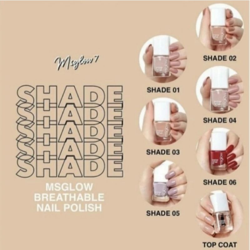 MS GLOW - NAIL POLISH - KUTEK - HALAL - ORIGINAL 100% - Cat kuku Ms glow