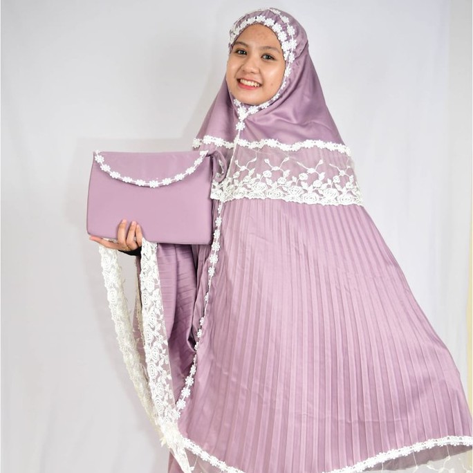 MUKENA PLISKET / MUKENA  RENDA TILE PRADA KALUNG MUKENA SUTRA / MUKENA PENGANTIN  VELVET PREMIUM