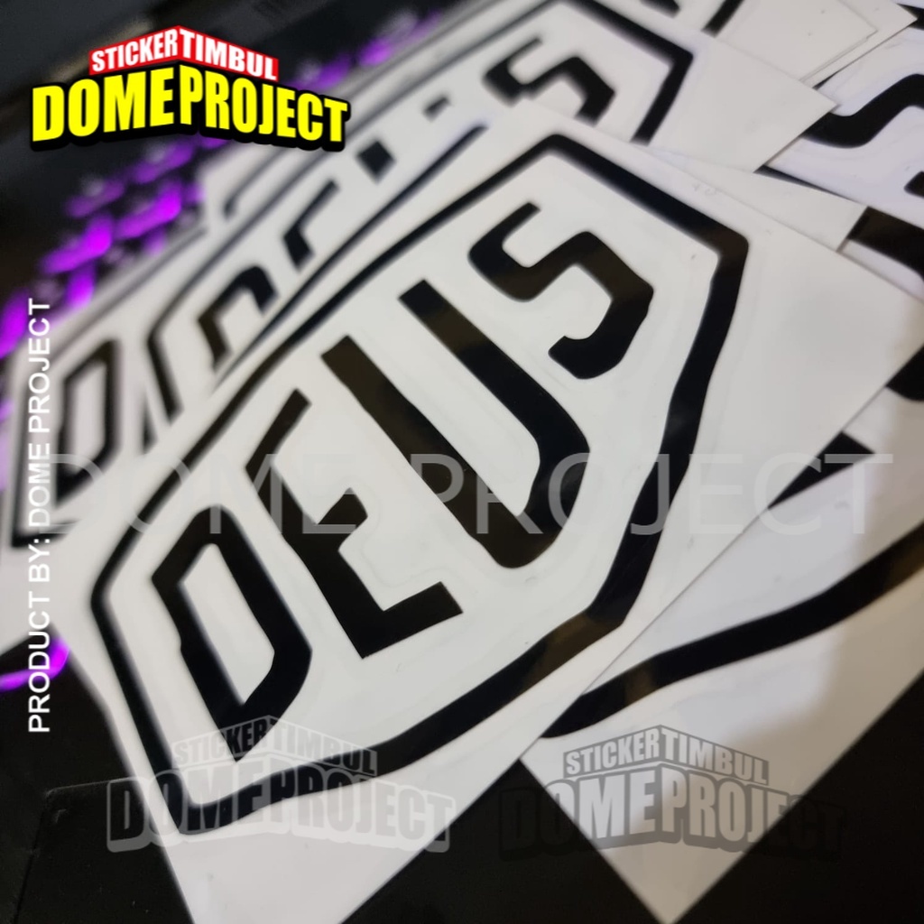 STIKER CUTTING MOTOR HELM KACA MOBIL LOGO DEUS STICKER DECAL AESTHETIC KEREN