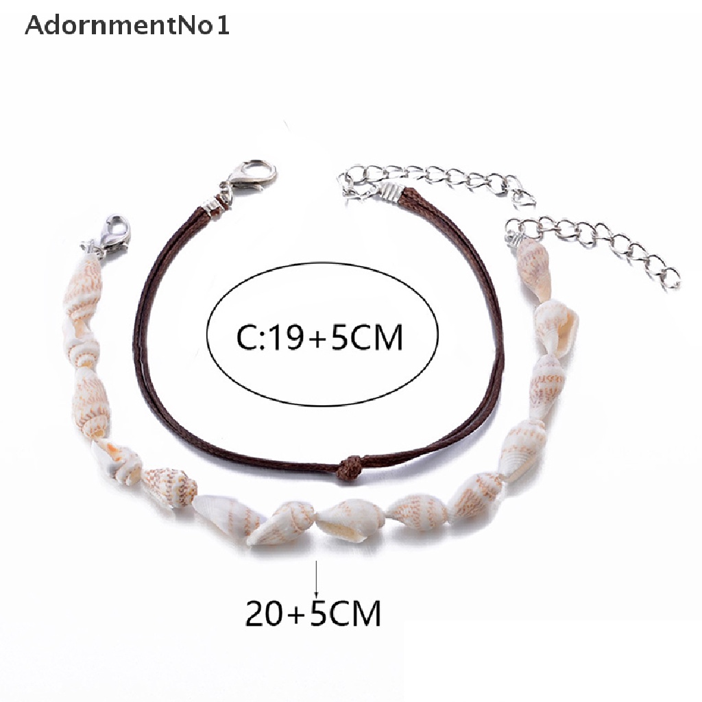 (AdornmentNo1) 2pcs / Set Gelang Kaki Wanita Desain Kerang Untuk Pantai / Hadiah