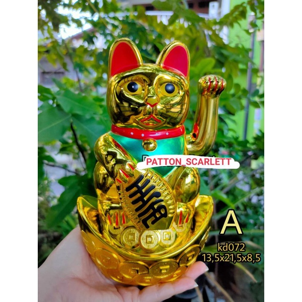 KUCING MANEKI KUCING MANEKI NEKO KUCING HOKI LUCKY CAT PATUNG KUCING KEBERUNTUNGAN PATTON_SCARLETT A