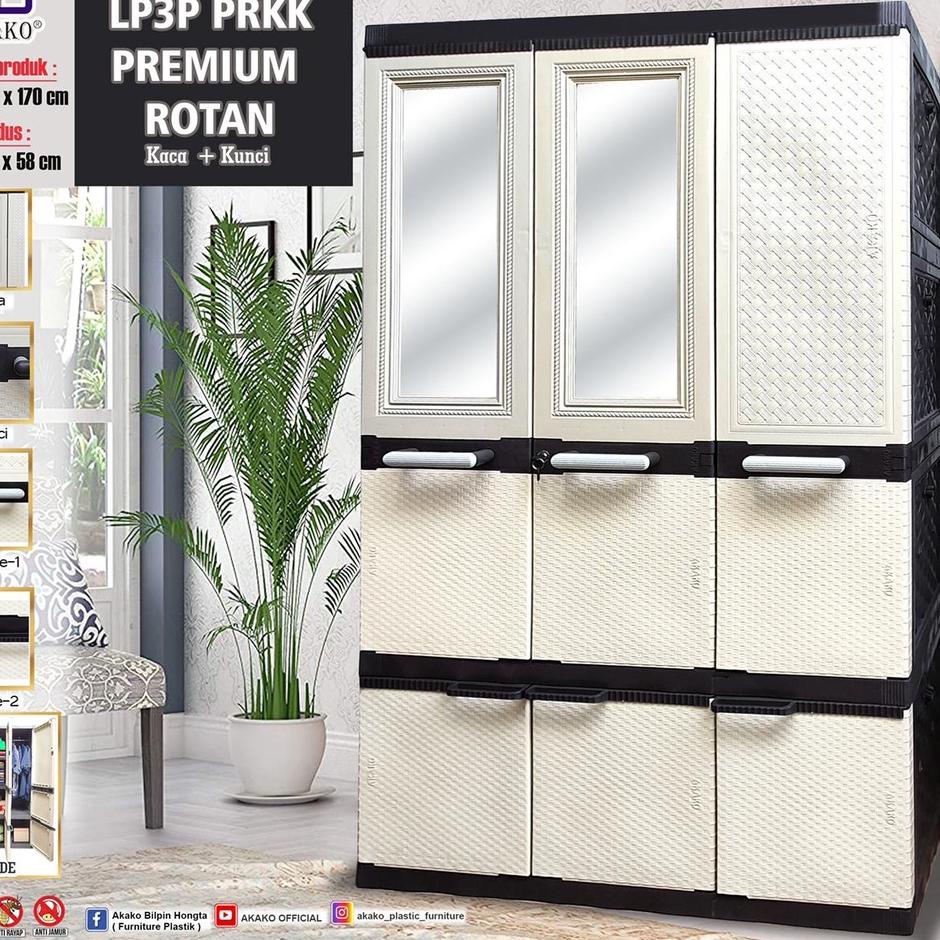 Harga Spesial.. LEMARI PLASTIK LEMARI PAKAIAN PLASTIK  LEMARI KACA LEMARI GANTUNG JUMBO AKAKO FULL K