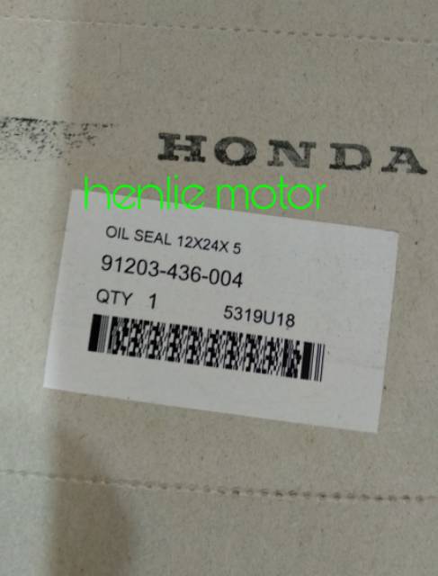 Seal sil 12 X 24 X 5 water pump vario 110 lama karbu asli ori 91203 436 004