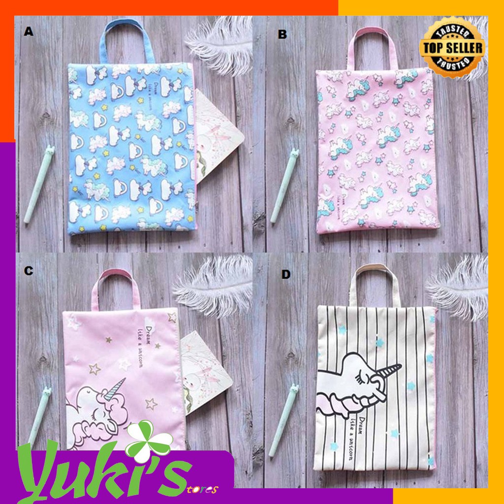 

Dream Unicorn Portable A4 file Storage pouch bag Tempat Buku Ala Unicorn A / pouch
