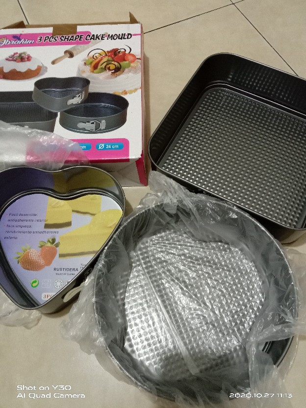 [berat 1kg] Set Loyang Bolu Bongkar Pasang / 3 Pcs Shape Cake Mould Anti Lengket / Springfoam Pan