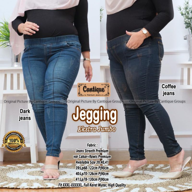 Jegging ekstra jumbo celana jeans jumbo wanita by cantique