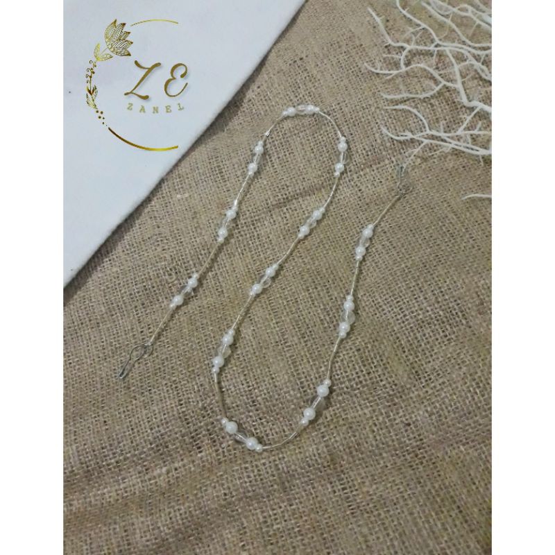 Strap masker mutiara_Strap masker manik manik_Kalung masker