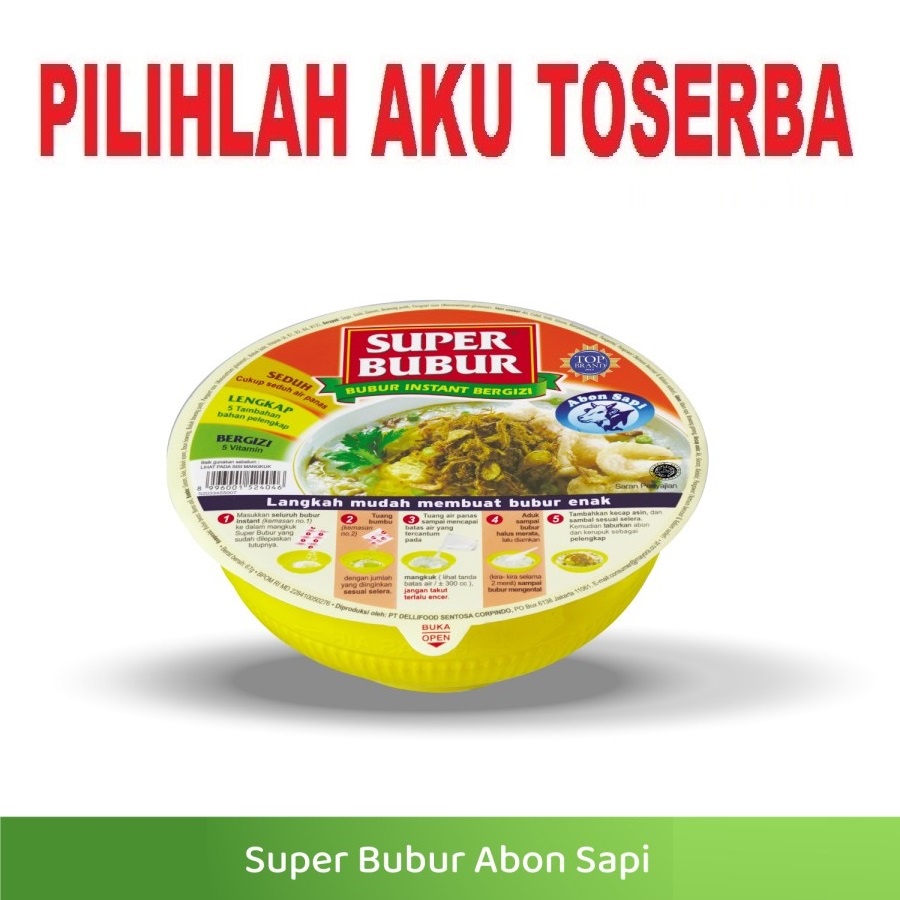Super Bubur CUP Rasa Abon Sapi @67 Gr - (HARGA PAKET ISI 2 Pcs)