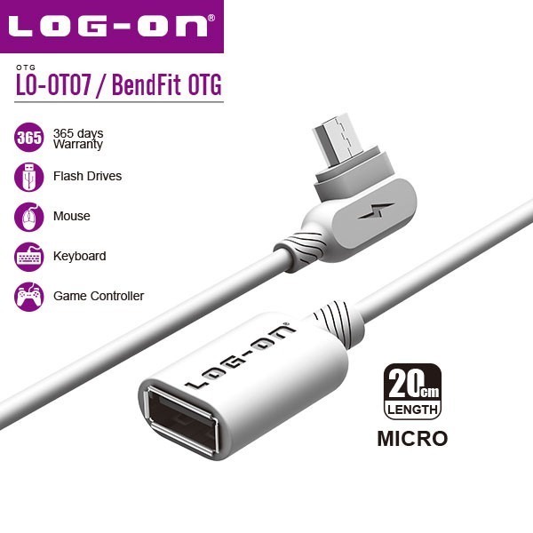 Log-On LO-OTG07 Kabel OTG Bendfit Android MICRO USB 2.0 Cable Fast Transfer Data