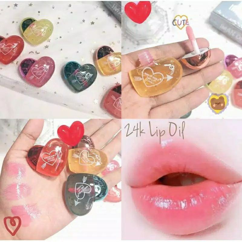 PERBOX LIP OIL IMAN NOBLE FLOWER BENTUK LOVE L010-2