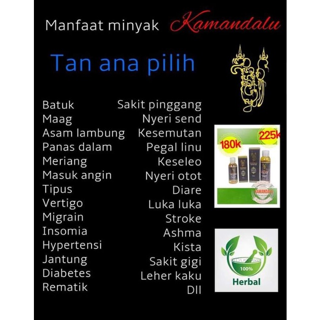 Minyak urut Kamandalu healing oil 60ml &amp; 100ml