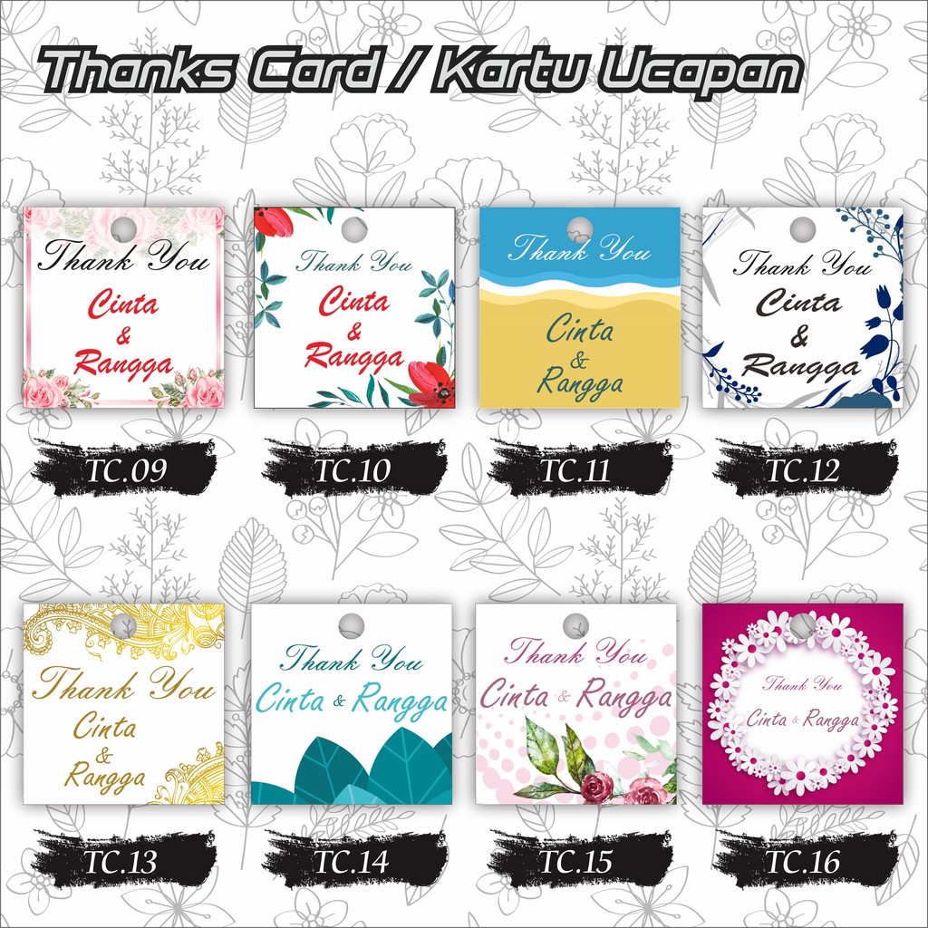 100 PCS Kartu ucapan Terima kasih/Kartu Souvenir/Kupon Souvenir Thanks card/Kartu Olshop 5x5cm 1