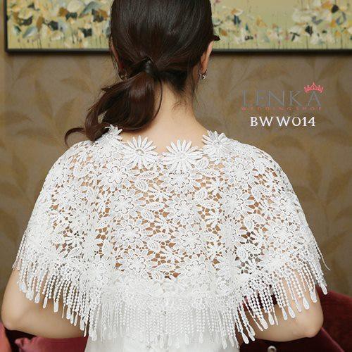 [PRODUK FAVORIT] AKSESORIS PENGANTIN PESTA BOLERO LACE PUTIH KOREA MODERN BWW014