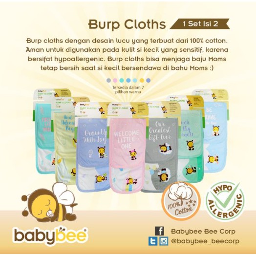 Babybee Burp Cloth - Tatakan Iler/Slaber anak -Baby Bibs