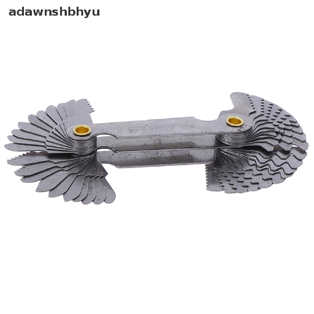 Adawnshbhyu 40Pcs thread measuring gage 60derajat whitworth metric screw thread pitch gauge