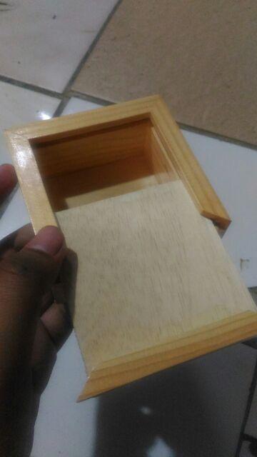 Gustinsri Kotak Kayu Bracelet Kotak Mahar Kayu Kotak Cincin Kayu Kotak Sliding Box Kayu Serbaguna