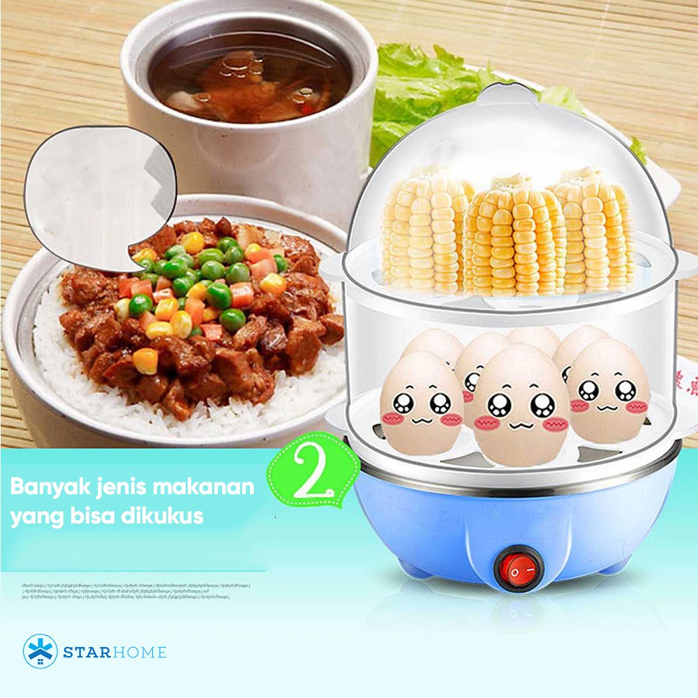 StarHome Alat Kukus Telur - Egg Boiler Cooker -  Steamer Botol Bayi - Kukusan Elektrik Serbaguna