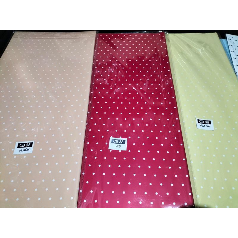 

( 10 Lembar ) Kertas Buket Cellophane motif polkadot / Pembungkus kado / Wrapping Paper Buket / Flower Wrapping