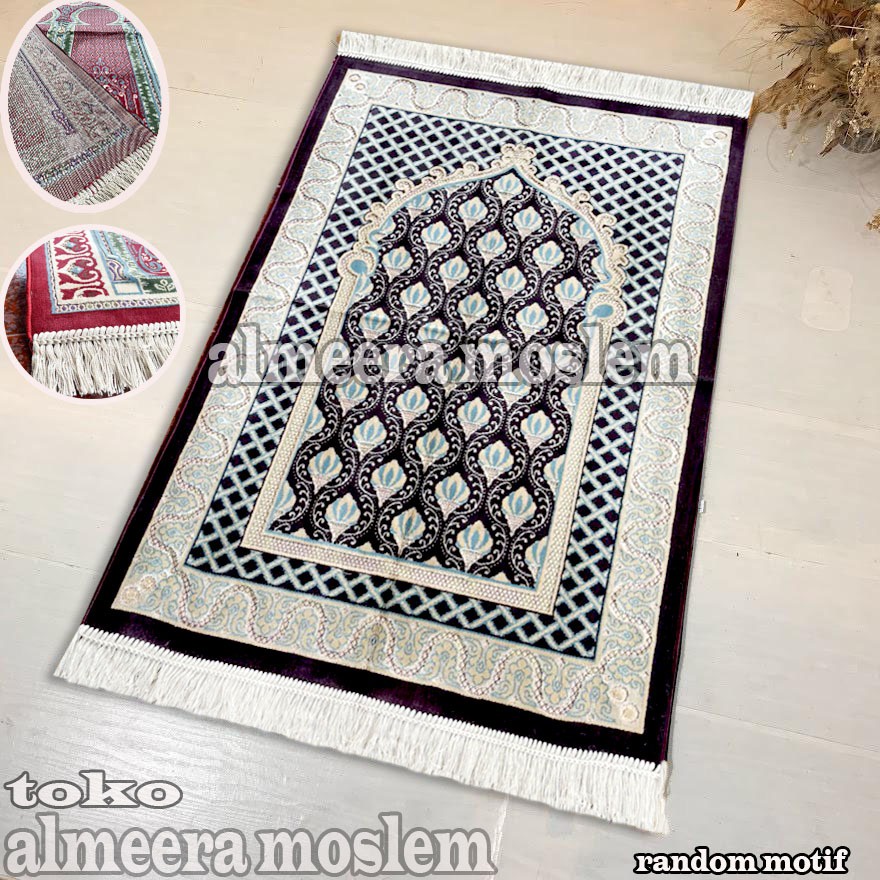 Sajadah Turki Bluddru 70x110 Bahan Tebal, Halus Sajadah Turky Sauvenir Oleh Oleh Haji dan Umroh COD