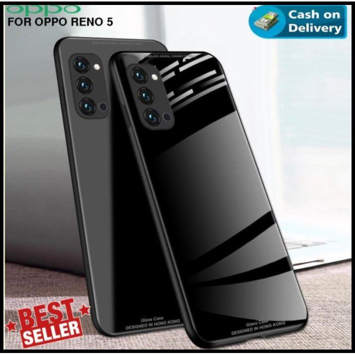 Oppo Reno5 4G / Reno 5 5G Crystal Case Tempered Glass Hard Soft Cover