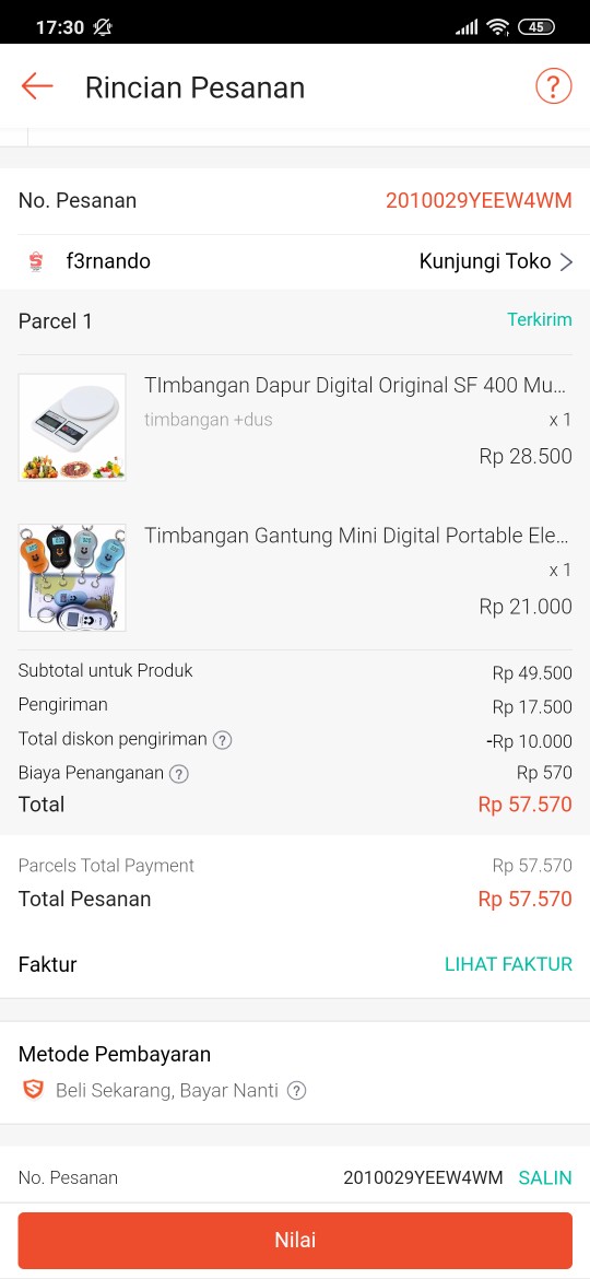 Timbangan Dapur Digital Original Sf 400 Murah Includ Baterai 10 Kg