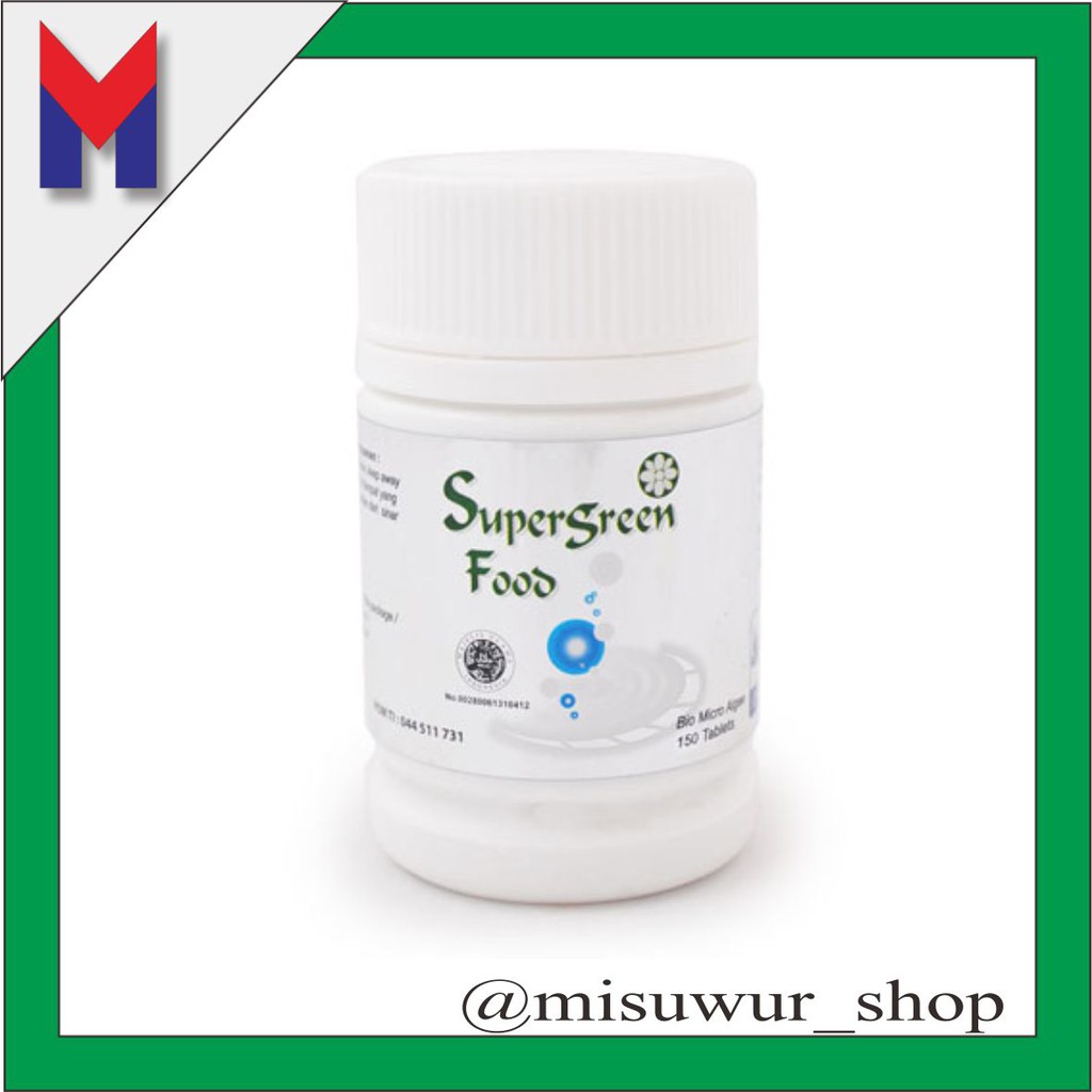 Suplemen imunitas tubuh Supergreen Food / sgf 150 Tabs KK Indonesia Original