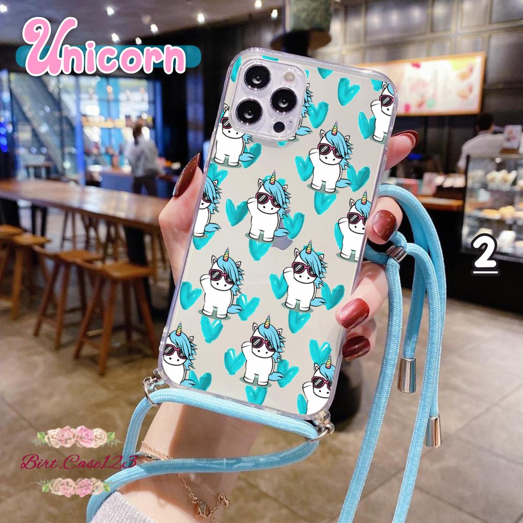 Softcase Slingcase Lanyard Bening UNICORN Samsung Oppo Vivo Xiaomi Realme Iphone All Type BC5685