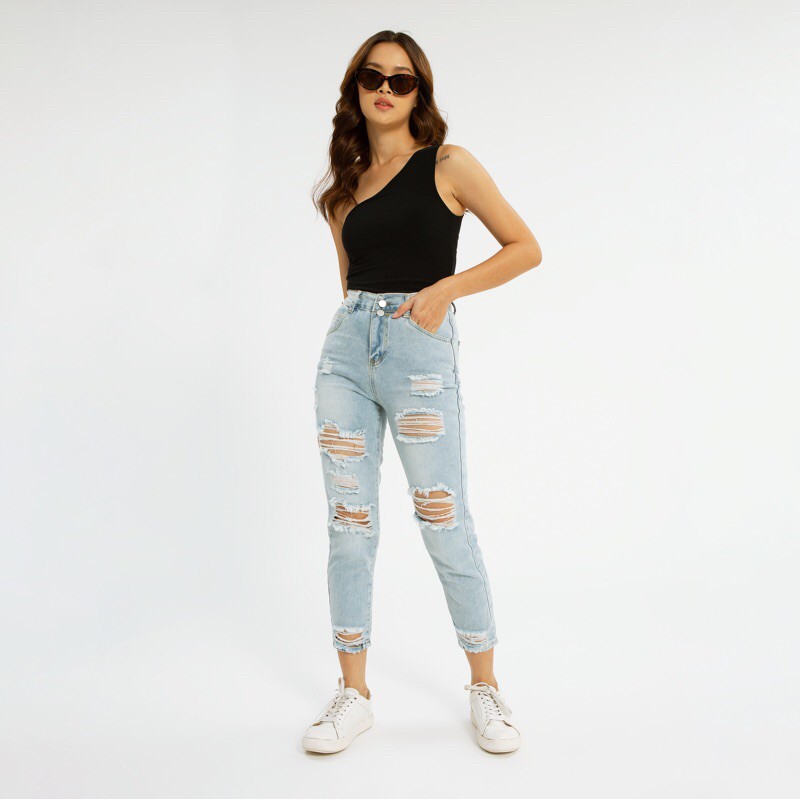 VIERLIN - Jeans 9002 - HIGHWAIST RIPPED JEANS