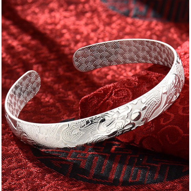 925 sterling silver bracelet for women retro  dragon and phoenix silver bracelet fashion jewellery