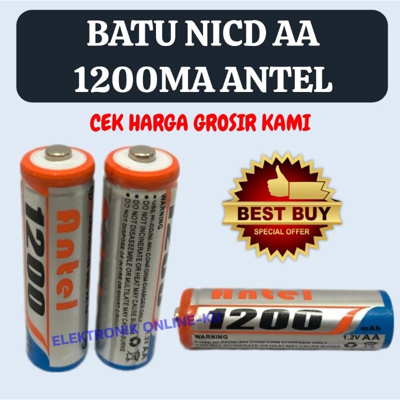 BATERAI RECHARGEABLE BATU NICD AA 1200MA ANTEL